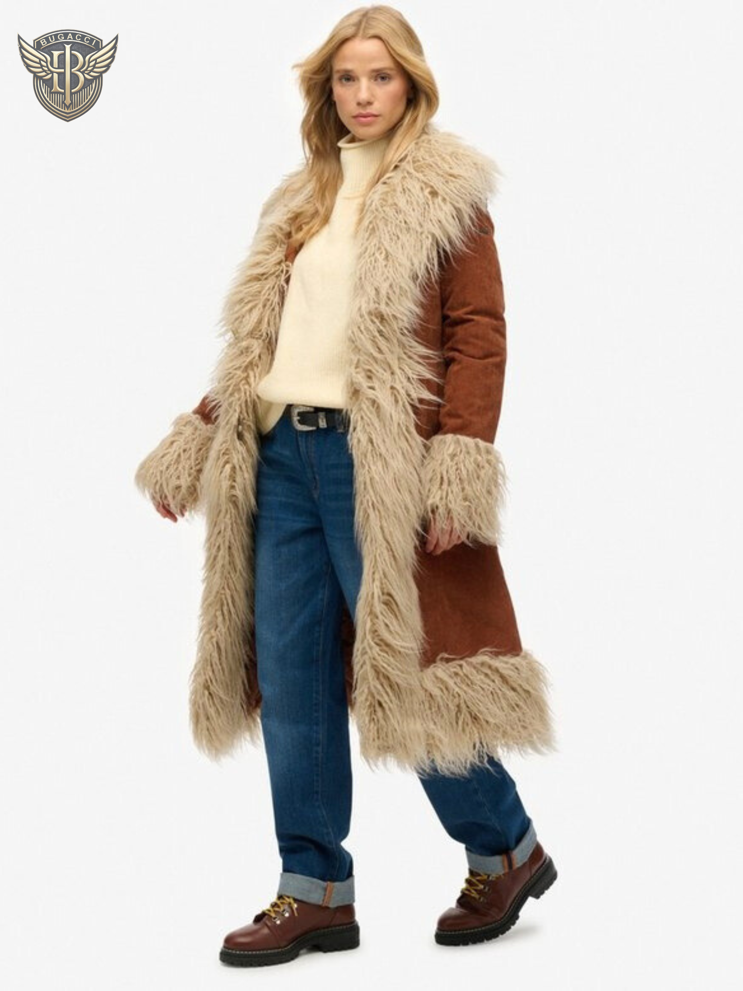 Women Brown Afghan Penny lane Coat