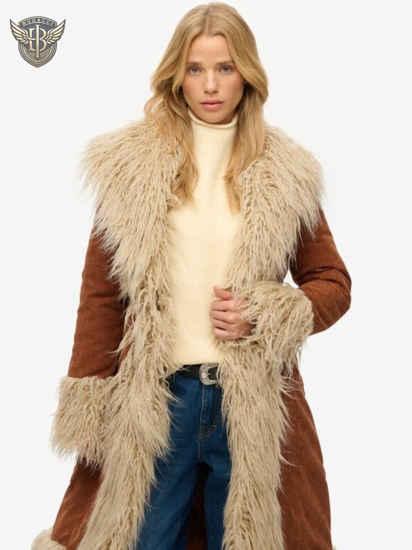 Women Brown Afghan Penny lane Coat