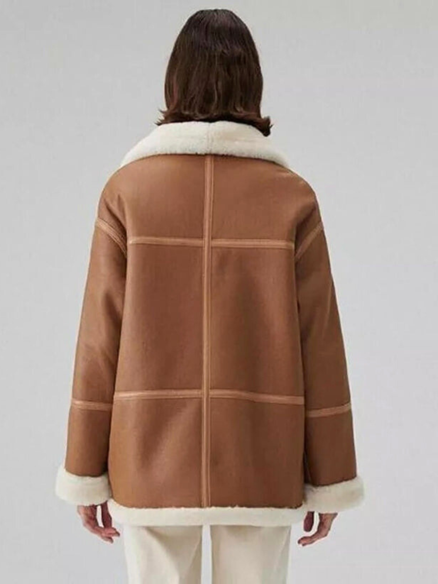 Women's Sheepskin Brown Aviator Shearling Jacket